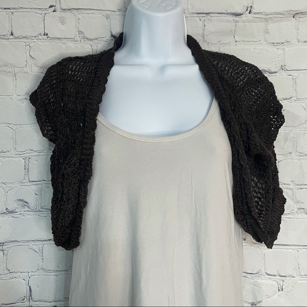 Max Rave Brown Short Sleeved Cardigan Large